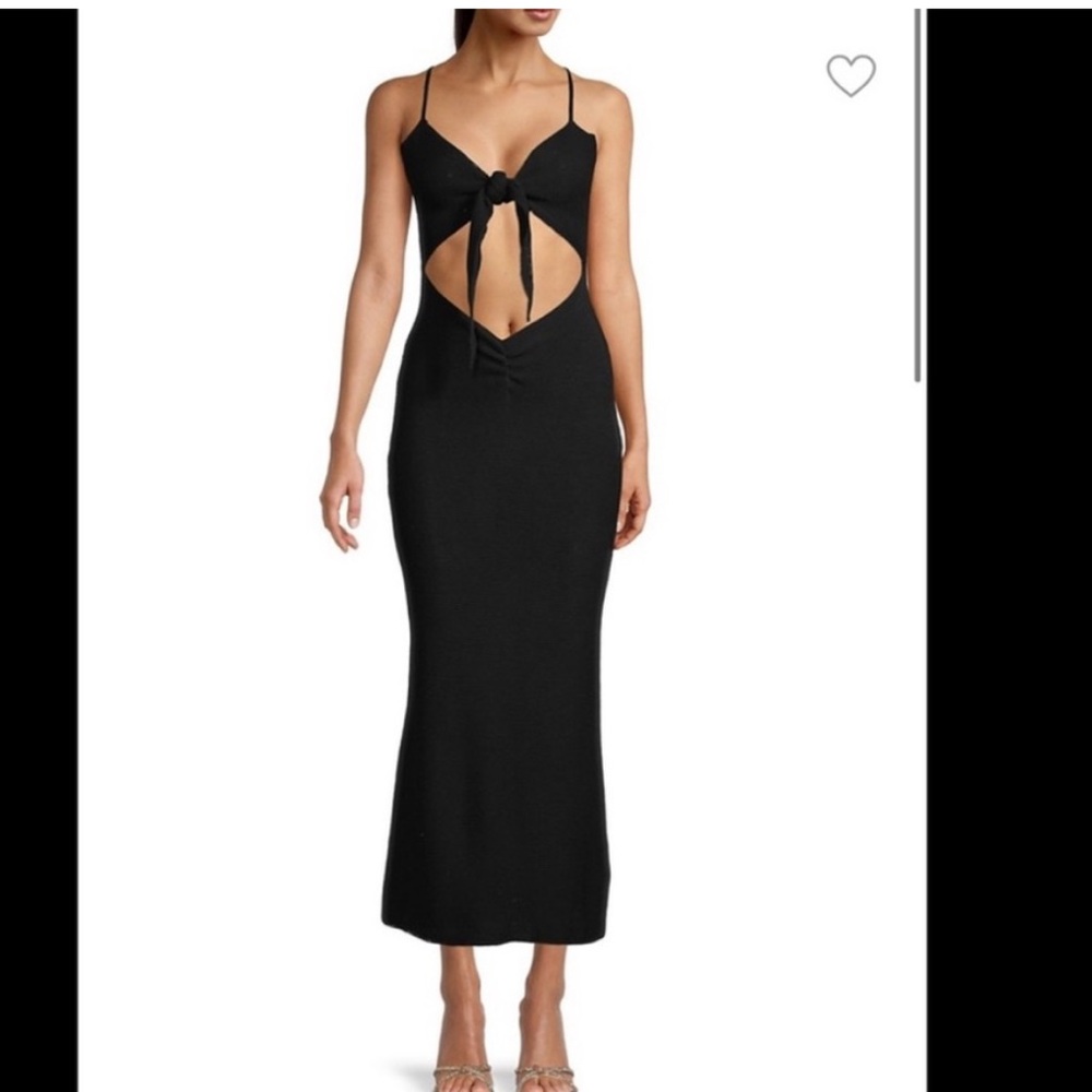 Danielle Bernstein black knit open front dress size small